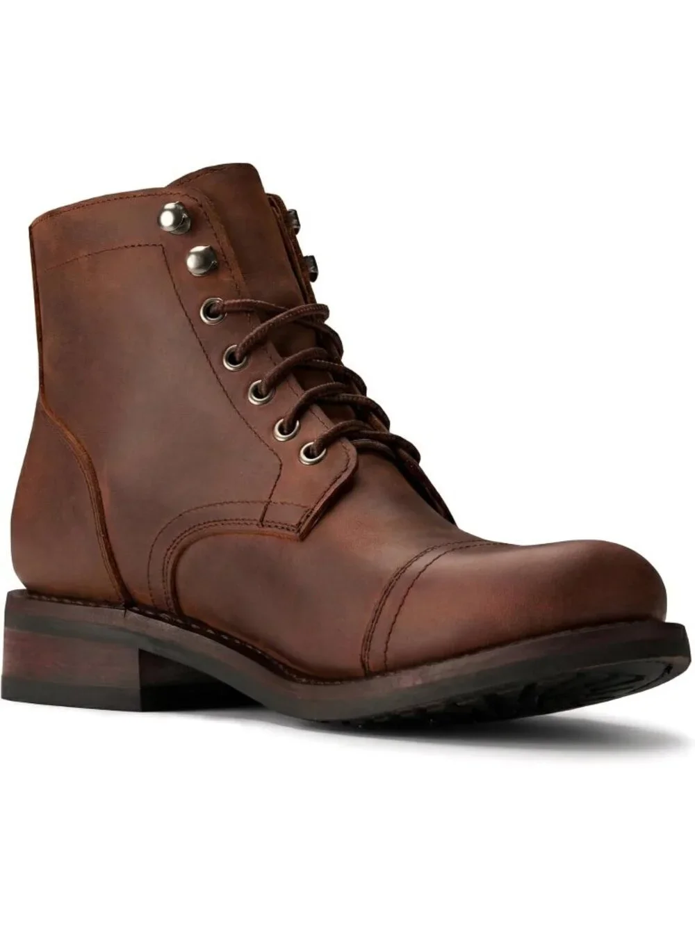 Men's Dark Brown Casual Leather Dress Lace Up Ankle Boots Slip on Chukka Boots